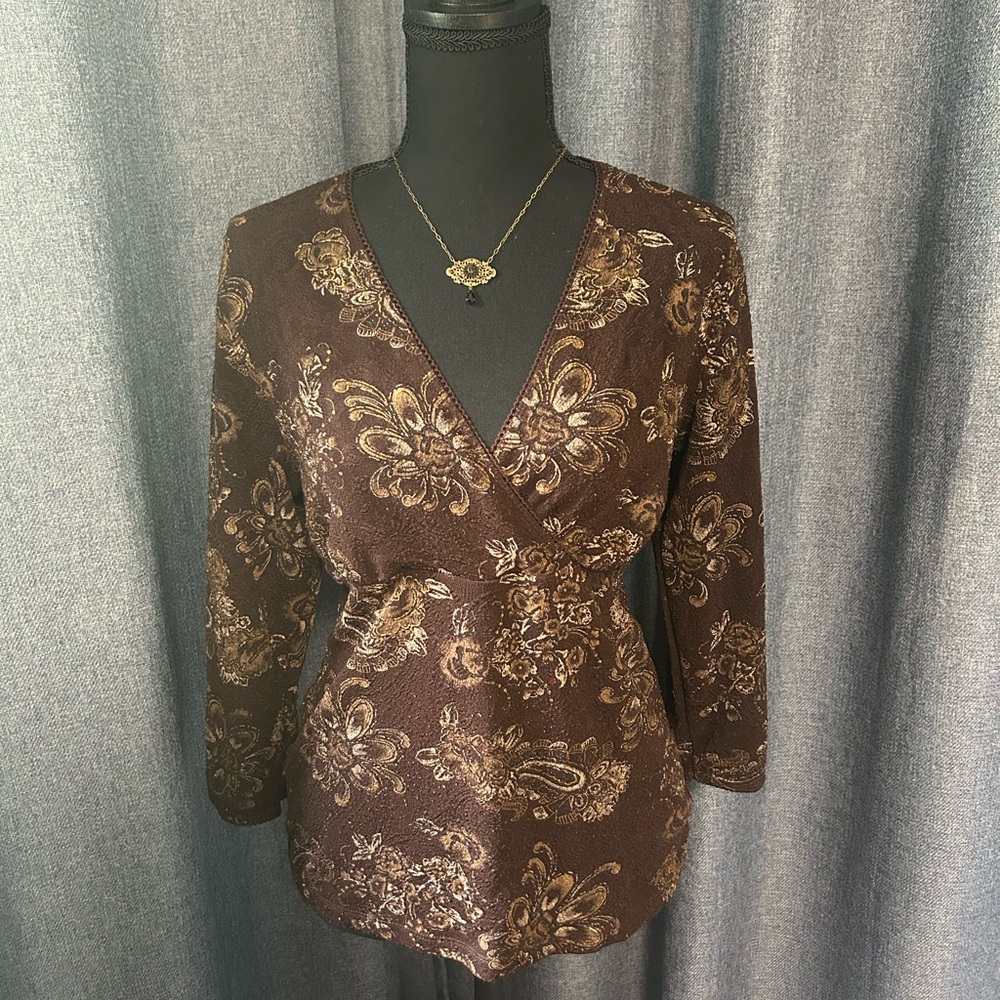 Y2K East 5th Brown Top, Size Medium